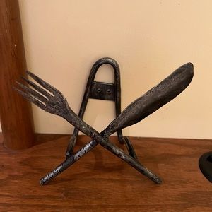 Fork And Knife Book Holder Wall Mountable